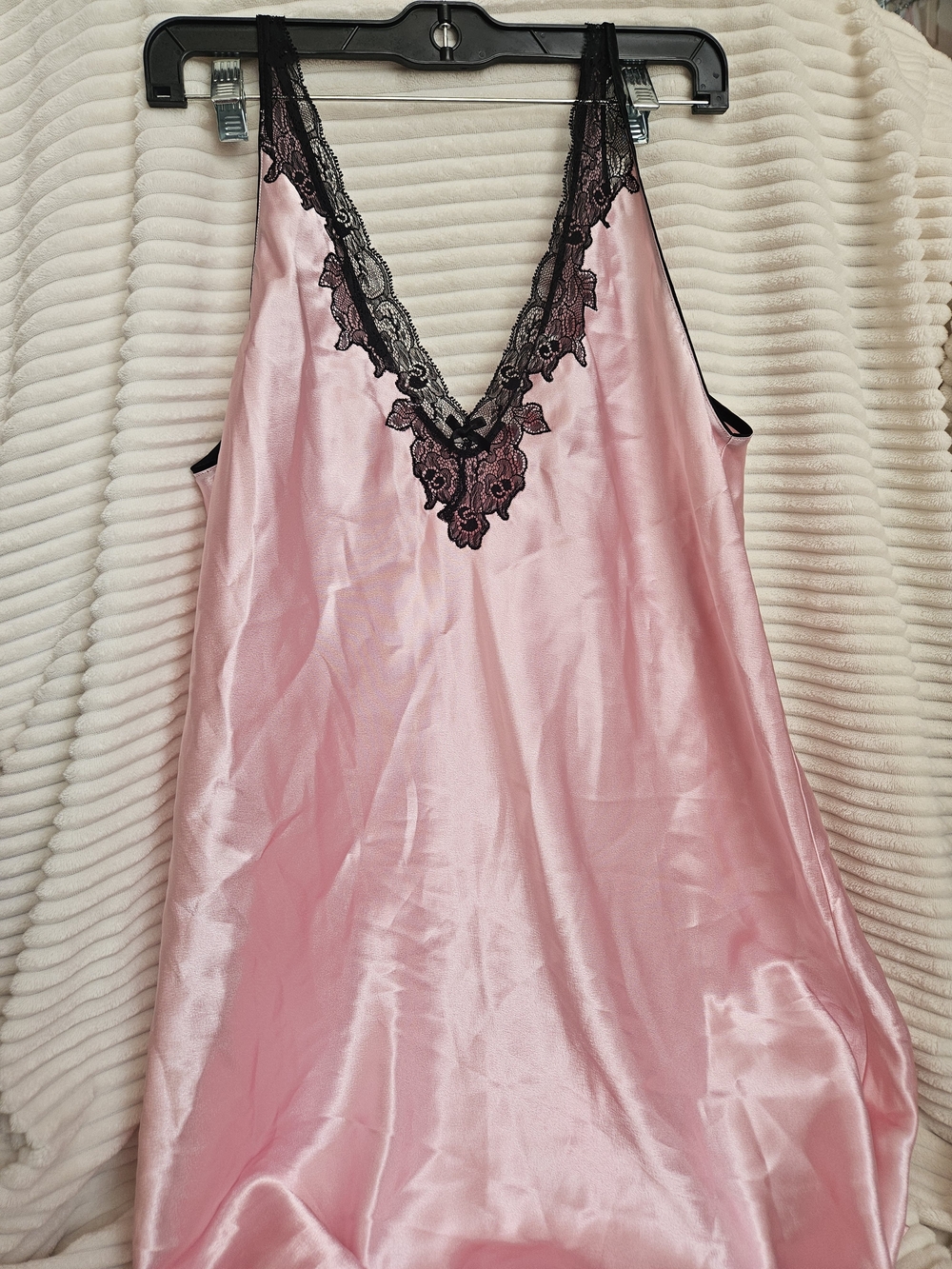 Satin Lace-Trim Sleep Slip - Pink